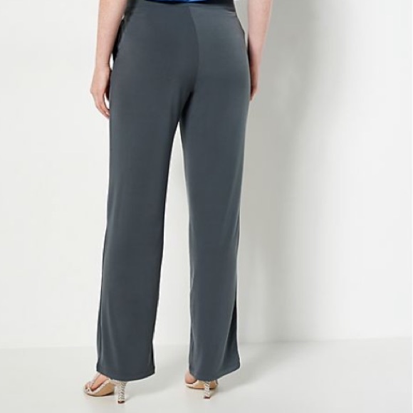 Susan Graver Blue Liquid Knit Wide Leg Pants Size XXS - Picture 2 of 4